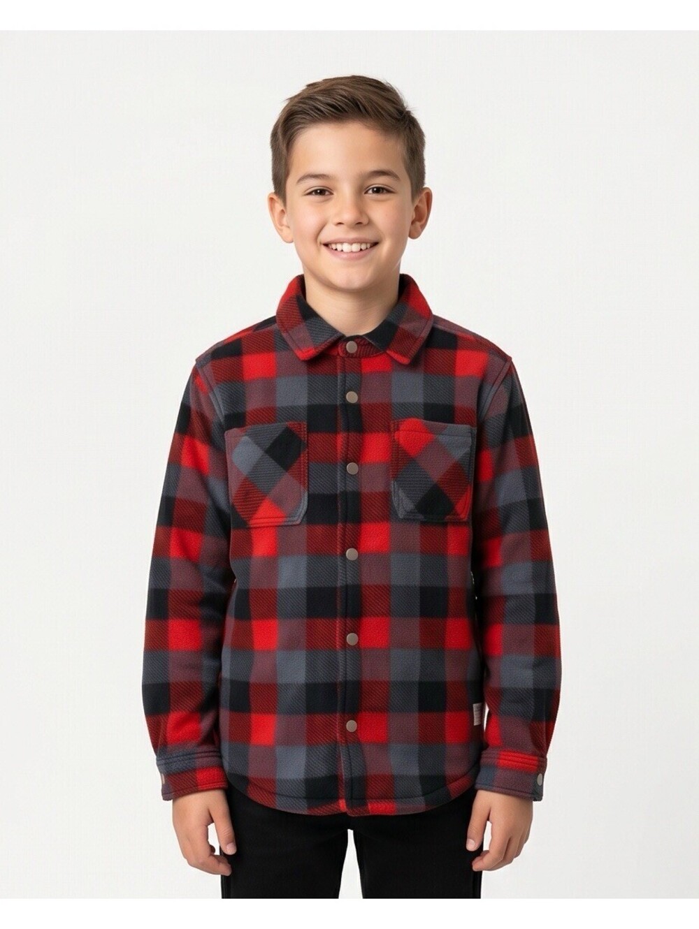 Weatherproof Vintage Boys M 10/12 Sherpa Lined Buffalo Plaid Jacket Red
